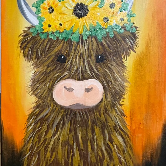 Sip & Paint Wednesday 9/9 Fall Cow.
